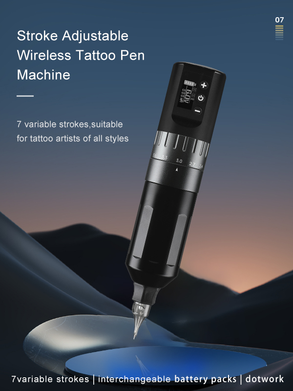 Stroke Adjustable Wireless Tattoo Pen Machine(2 batteries) 