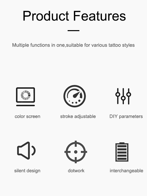 Color Screen Wireless Tattoo Pen Machine(2 batteries)