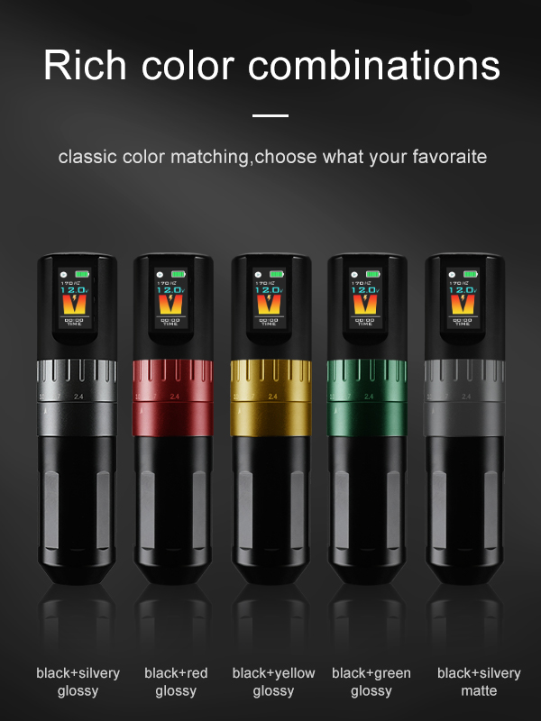 Color Screen Wireless Tattoo Pen Machine(2 batteries)