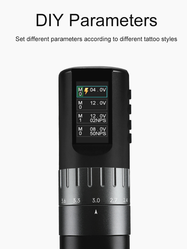 Color Screen Wireless Tattoo Pen Machine(2 batteries)