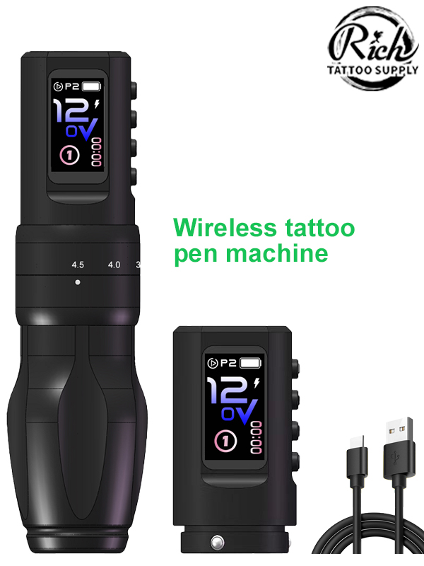 Color Screen Wireless Tattoo Pen Machine PRO(2 batteries) 