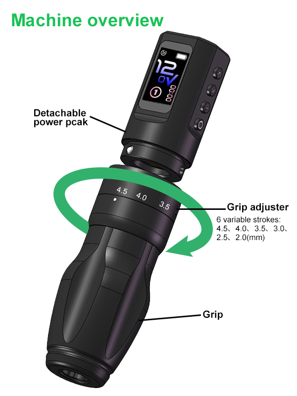 Color Screen Wireless Tattoo Pen Machine PRO(2 batteries)